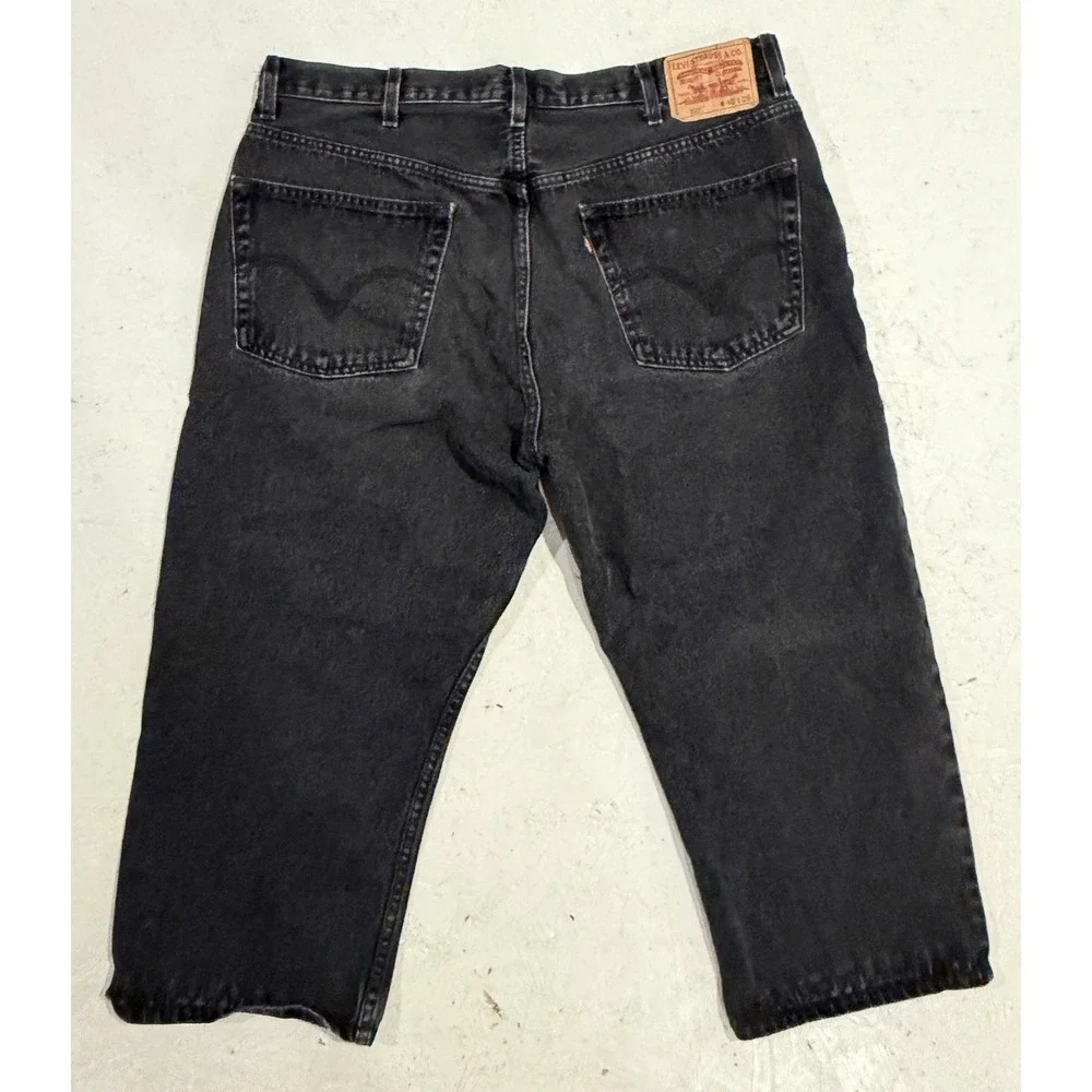 Vintage LEVI'S 505 Regular Straight Leg Classic‎ Fit 40x21 Black Denim Jeans